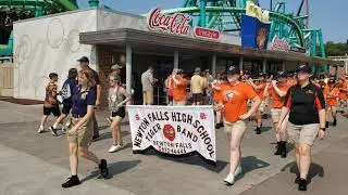 Newton Falls High School Marching Tigers performing at Cedar Point 2021