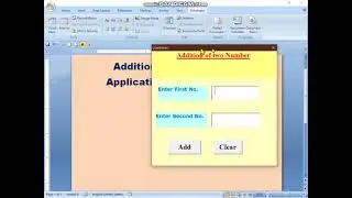 VBA Class 4 How to Create application Addition of Two Number