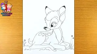 How to draw Bambi - Easy step-by-step drawing lessons for kids