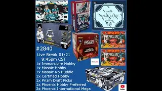 01/21 - 2025 IMMACULATE MOSAIC PHOENIX FOOTBALL - 8x Box Hobby Mix - PYT #2840 LIVE BREAK