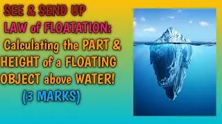 SEE II CLASS 10 II IMPORTANT NUMERICAL OF LAW OF FLOTATION II SPS Sir