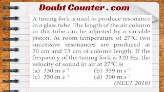 A tuning fork is used to produce resonance in a glass tube. The length of the air column in this
