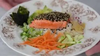 Sesame Encrusted Wild Alaskan Salmon Bowl