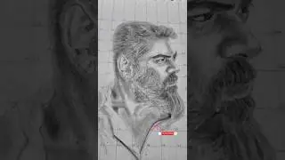 Ajith Kumar Drawing | Sketck #shorts #art #artshorts #drawingshort #artist #ajithkumar #thunivu