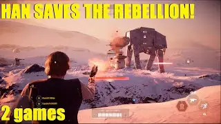 Star Wars Battlefront 2 - Han Solo saves the Rebellion! Then Darth Maul destroys it!  (2 games)