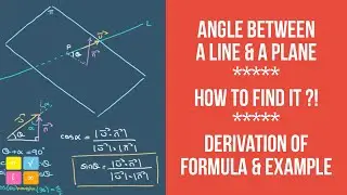 Angle Between a Line and a Plane | 3D Space | Example and Derivation of Formula