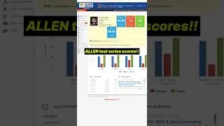My Major test series scores??#neet2024 #kotacoaching #allen #testseries