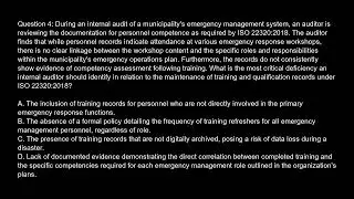 ISO 22320 2018   Emergency Management Internal Auditor Free Practice Test video