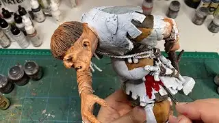 Painting Baldwin the Bretonnian Megagargant Part One: blocking out contrast colours and speed paints