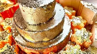 Happy Birthday January Babies ✨💛 | Chrome Gold Drip Cake | Yellow Dyed Chalk | ASMR | No Edits OAP