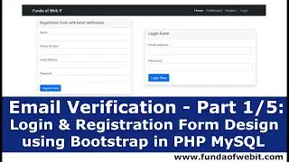 Email Verification - Part 1/5: Login & Registration Form Design using Bootstrap & File Setup in PHP