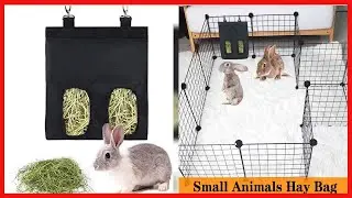 Rabbit hay Feeder Bag,Bunny Guinea Pig,Hay Guinea Pig Hay Feeder, Rabbit Feeder Fabric Bag Feeder