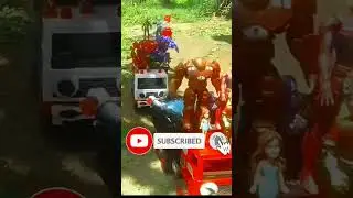 wow, Truk Oleng, Truk Pasir, Spiderman, Hulk, Captain America#shorts