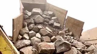 Extreme Stone Crushing power.Heavy Machinery in Action.Unstoppable Crusher.#stonecrusher 