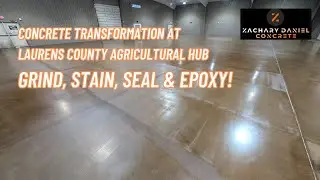 Concrete Transformation at Laurens County Agricultural Hub: Grind, Stain, Seal & Epoxy!