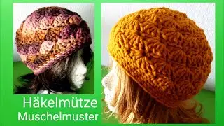 Mütze im Muschelmuster häkeln