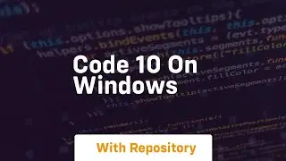 Code 10 on windows