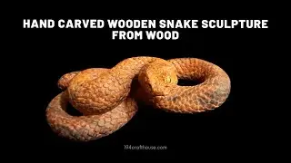 Hand Carved Wooden Snake Sculpture From Wood