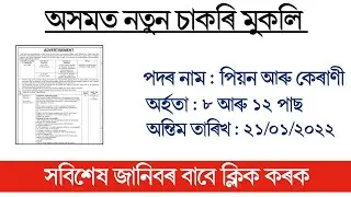 HS Pass Job in Assam | HSLC Pass Job in Assam | Job Recruitment 2022 January | Job Information |