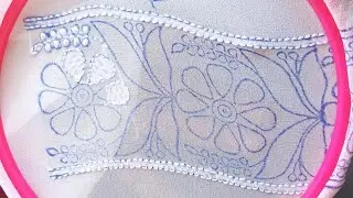 Border design chikankari embroidery, Lucknow Chikankari hand embroidery tutorials