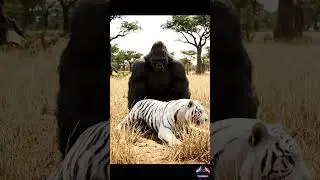 Gorilla Ends Tiger Charge Instantly #animals #gorilla #rescue