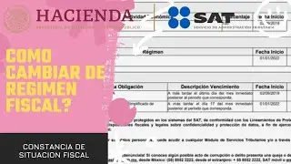 Como cambiar mi r&eacute;gimen fiscal de mi constancia de situaci&oacute;n fiscal en el SAT 2023 💻🗃