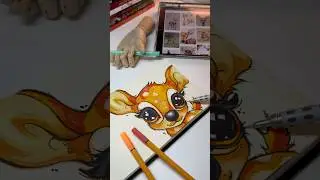 Drawing a deer in cartoon style with alcohol markers #drawing #art #sketch #shorts