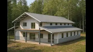 Explore Dream 70x60 Barn Style Barndominium [Double Porch]