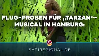 Flug-Proben an den Lianen f&uuml;r das Musical &bdquo;Tarzan&ldquo; in Hamburg