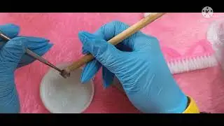 Alongamento Gel na Tips - T&eacute;cnica Marmorizada - Gel X&D clear + torre neon