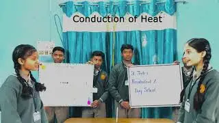 Std. 8 students demonstrating conduction of heat through an experiment. #school #shorts #science 