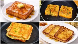 How to make Classic French Toast! 4 Simple Best Recipes! Easy Delicious Breakfast Recipes!