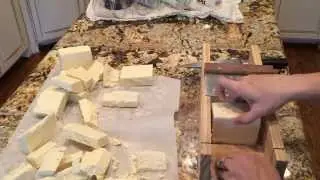 Cutting A Too Hard Batch of Sea Salt Cold Process Soap (Soap Fail)