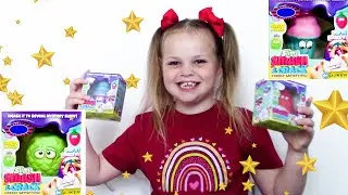 Erin plays with Slimy Smash and Crack Toys