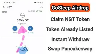 GoSleep Airdrop | Claim Free NGT Token | GoSleep Airdrop Withdrawal | NGT Token Withdrawal Process
