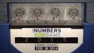 Evening Numbers Game Drawing: Wednesday, February 26, 2014