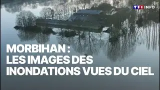 Les images a&eacute;riennes qui montrent l'ampleur des inondations dans le Morbihan｜TF1 INFO