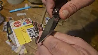 Eafengrow fake D2 steel half inch sisal rope cut test edge retention testing