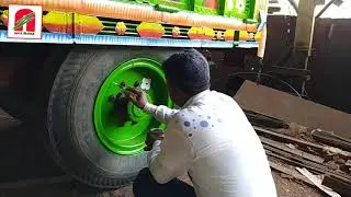 Tool box and wheel painting Of Tractor trolley