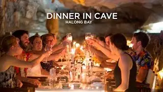 Dinner in the cave Halong Bay, Vietnam | Indochina Junk