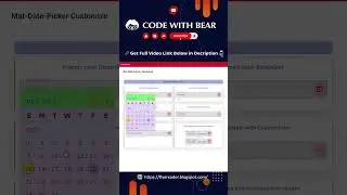 Mat-Date-Picker Customize | Angular 15 