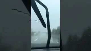 Heavy rain in highway 99 BC Canada