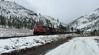 Triple Header!!! CN 355 (Mixed Train) @ Drynoch BC Canada 10JAN26 ET44AC 3035 Leading