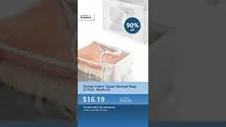 iDesign Fabric Zipper Storage Bags (2-Pack, Medium)