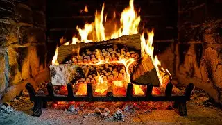 🔥 Cozy Fireplace Night | Gentle Fire Crackle & Burning Logs Ambience