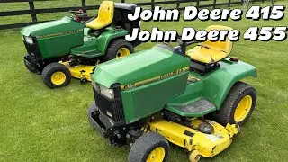 John Deere 415 and John Deere 455 Ride On Mower With Catcher