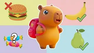Capybara Chooses Healthy Food 🥕🍎 |  Dance & Learn for Kids
