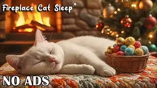 NO ADS – Relaxing Cat Music 😻 Gentle Fireplace Sounds 🎄 Deep Sleep Music for Best Healing Rest