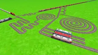AI TRAINS RUNNING AT SPRINGS RAILROAD TRACKS BUMPY ZIG ZAG TRACKS 😱  RAILROAD RAILWORK BEANG DRIVE 
