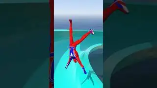Spiderman Waterslide Jumps Fails Epic Moments GTA 5 Ragdolls